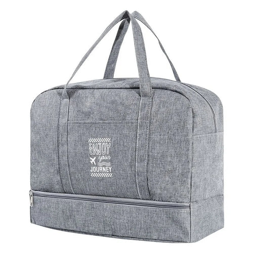 Size L Waterproof Travel Bag with Shoe Compartment Dry Wet Separation Fitness Bag for Gym Swimming - Gray - 1