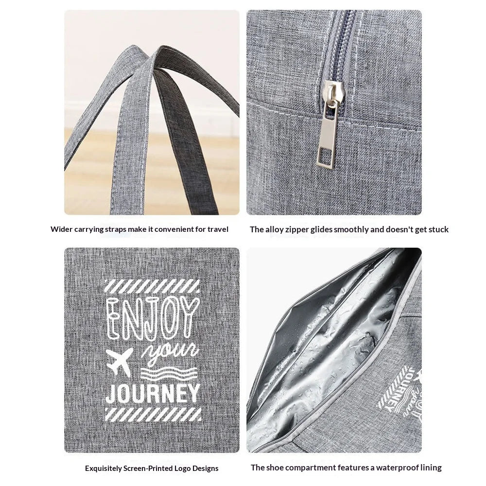Size L Waterproof Travel Bag with Shoe Compartment Dry Wet Separation Fitness Bag for Gym Swimming - Gray - 4