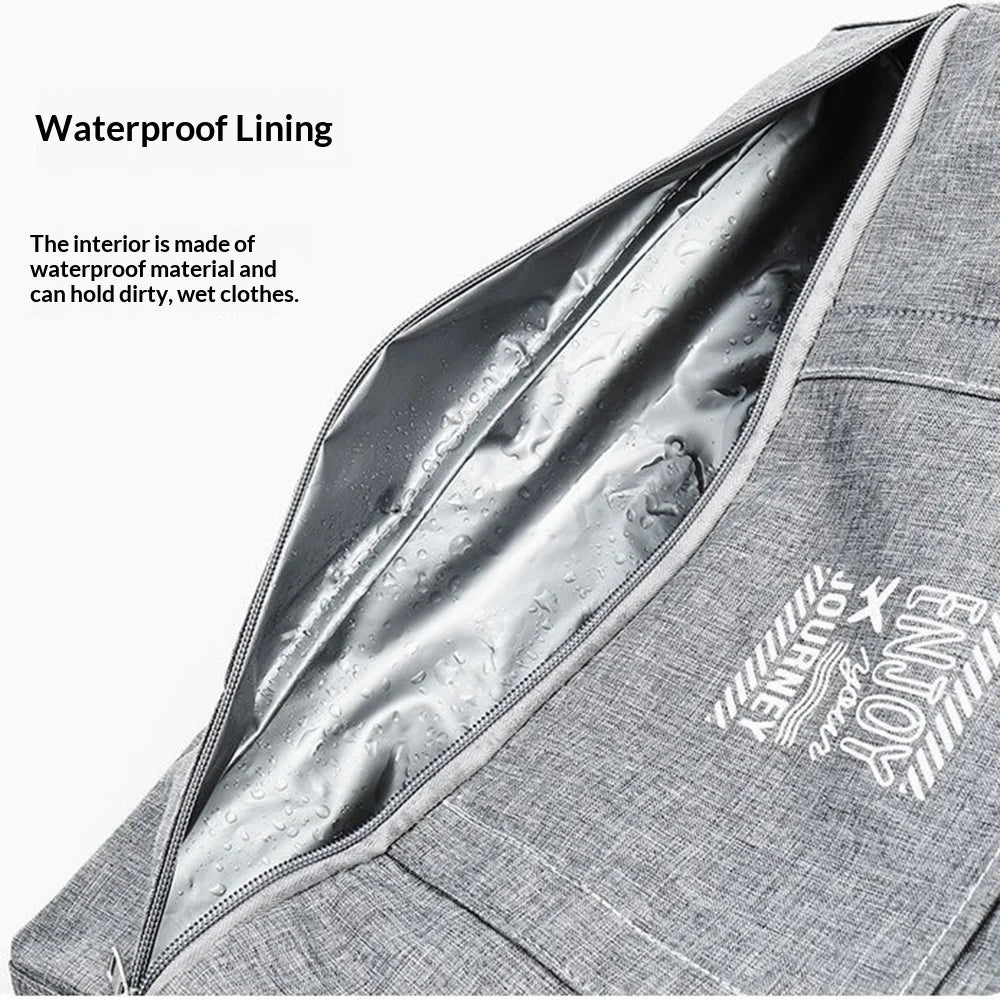 Size L Waterproof Travel Bag with Shoe Compartment Dry Wet Separation Fitness Bag for Gym Swimming - Gray - 5