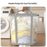 35x22x37cm Hanging Laundry Basket Wall Mounted Dirty Clothes Mesh Storage Bag for Bathroom Bedroom - Light Pink - 4