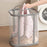 35x22x37cm Hanging Laundry Basket Wall Mounted Dirty Clothes Mesh Storage Bag for Bathroom Bedroom - Light Pink - 7