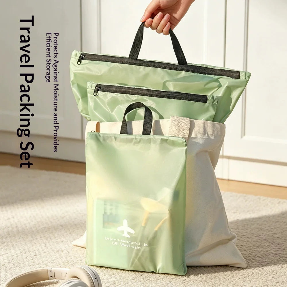 Size L Waterproof Travel Bag Wet Dry Storage Pouch with Handle for Sports Swimming Outdoor - Green - 2