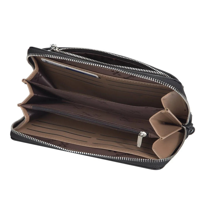 BAELLERRY S1081 PU Leather Men Clutch Bag Large Capacity Zipper Long Wallet with Wrist Strap - Black - 4