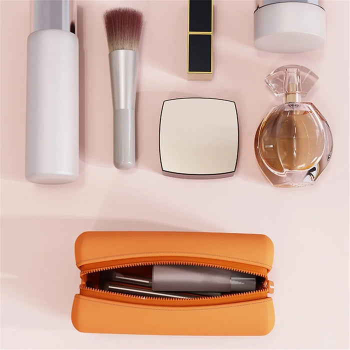 FUNGOOFUN Rectangle Shape Digital Accessories Storage Case Mouse Power Bank Cable Charger EVA Carrying Bag - Orange - 3