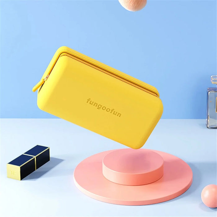 FUNGOOFUN Rectangle Shape Digital Accessories Storage Case Mouse Power Bank Cable Charger EVA Carrying Bag - Orange - 5