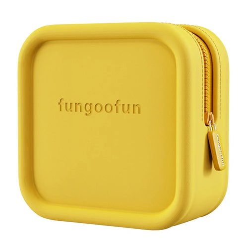 FUNGOOFUN Mouse Cable Power Bank Storage Bag Organizer Electronics Accessories Square Shape EVA Carrying Case - Yellow - 1