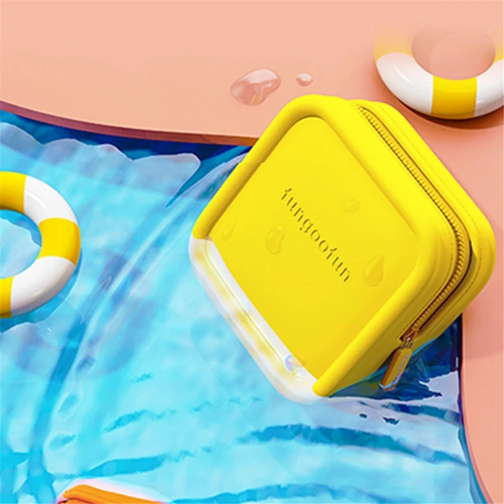 FUNGOOFUN Mouse Cable Power Bank Storage Bag Organizer Electronics Accessories Square Shape EVA Carrying Case - Yellow - 2