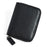 ZS-BO226 RFID Blocking Cowhide Leather Organ Card Holder Bag Zipper Coin Purse Women Short Wallet - Black - 1