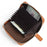 ZS-BO226 RFID Blocking Cowhide Leather Organ Card Holder Bag Zipper Coin Purse Women Short Wallet - Black - 3