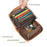 ZS-BO226 RFID Blocking Cowhide Leather Organ Card Holder Bag Zipper Coin Purse Women Short Wallet - Black - 6