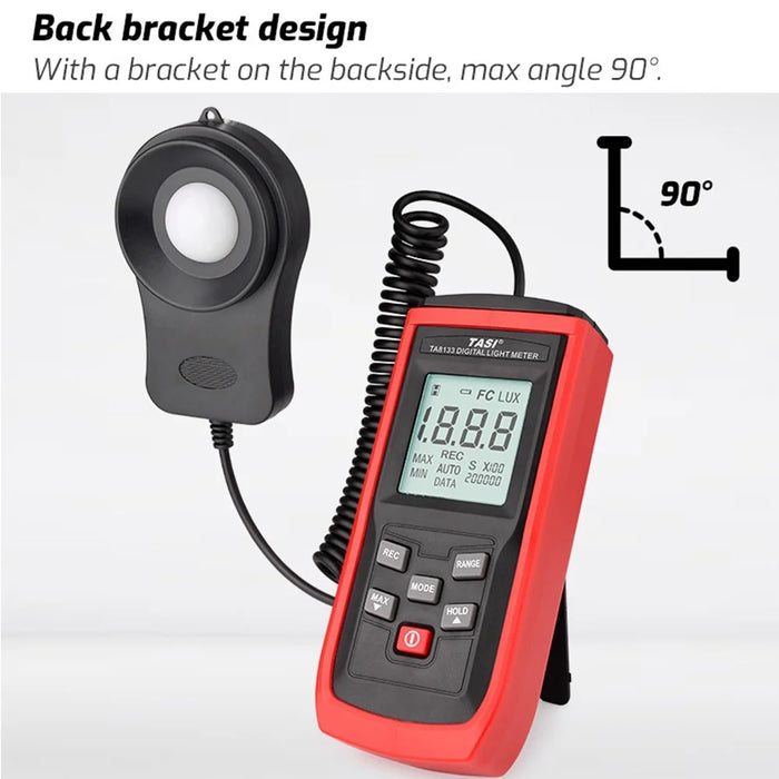 TASI TA8133 High Precision Light Meter 0.1-200000 Lux Digital Luxmeter Integrated Illuminometer Photometer Tester - 4