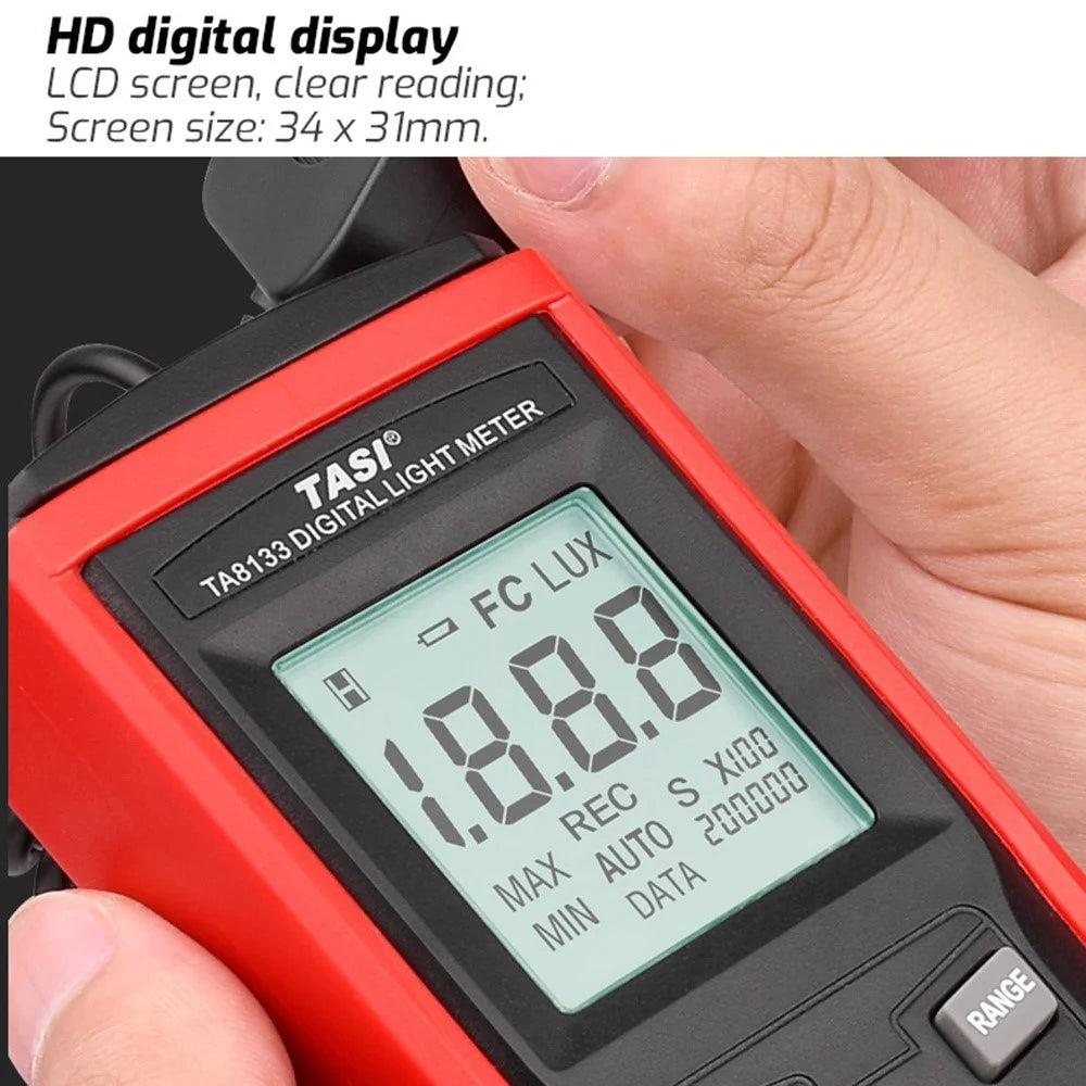 TASI TA8133 High Precision Light Meter 0.1-200000 Lux Digital Luxmeter Integrated Illuminometer Photometer Tester - 5