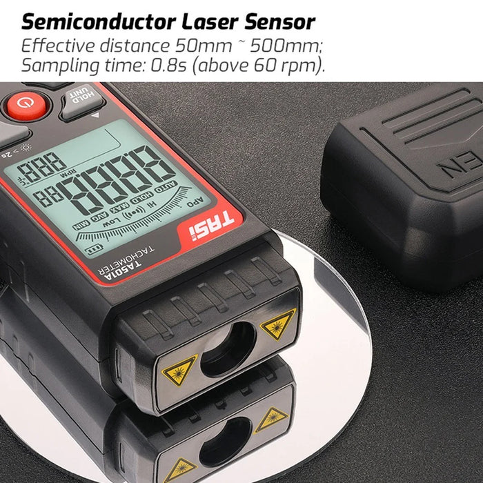 TASI TA501A Handheld Digital Tachometer 2.5-99999RPM Non-contact Rotation Speed Meter for Motors Fans - 4