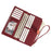 FFY FY22022-19 Ultra Slim Long Wallet Zipper Pocket PU Leather Women Clutch Bi-fold Purse with Wrist Strap - Red - 2