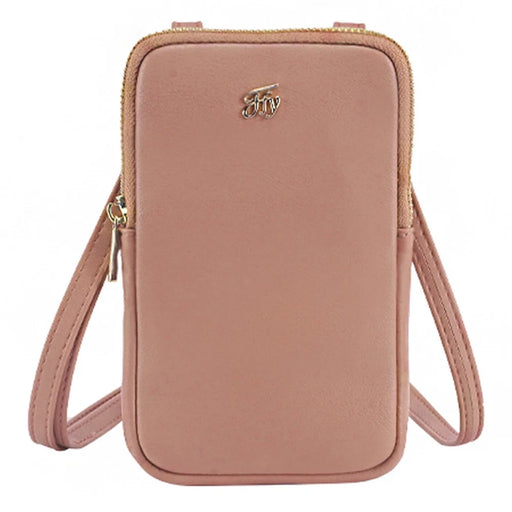 FFY FY17020-34 PU Leather Cellphone Purse Card Slots Design Women Crossbody Bag Small Shoulder Bag - Pink - 1