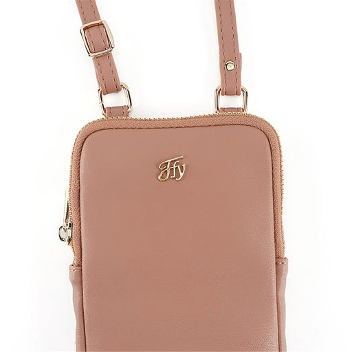 FFY FY17020-34 PU Leather Cellphone Purse Card Slots Design Women Crossbody Bag Small Shoulder Bag - Pink - 2