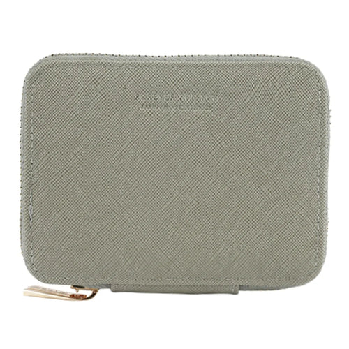 FFY FY1022-49 Portable Key Case Cross Texture PU Leather Key Holder Zipper Bag with 6 Hooks and 2 Card Slots - Grey - 1