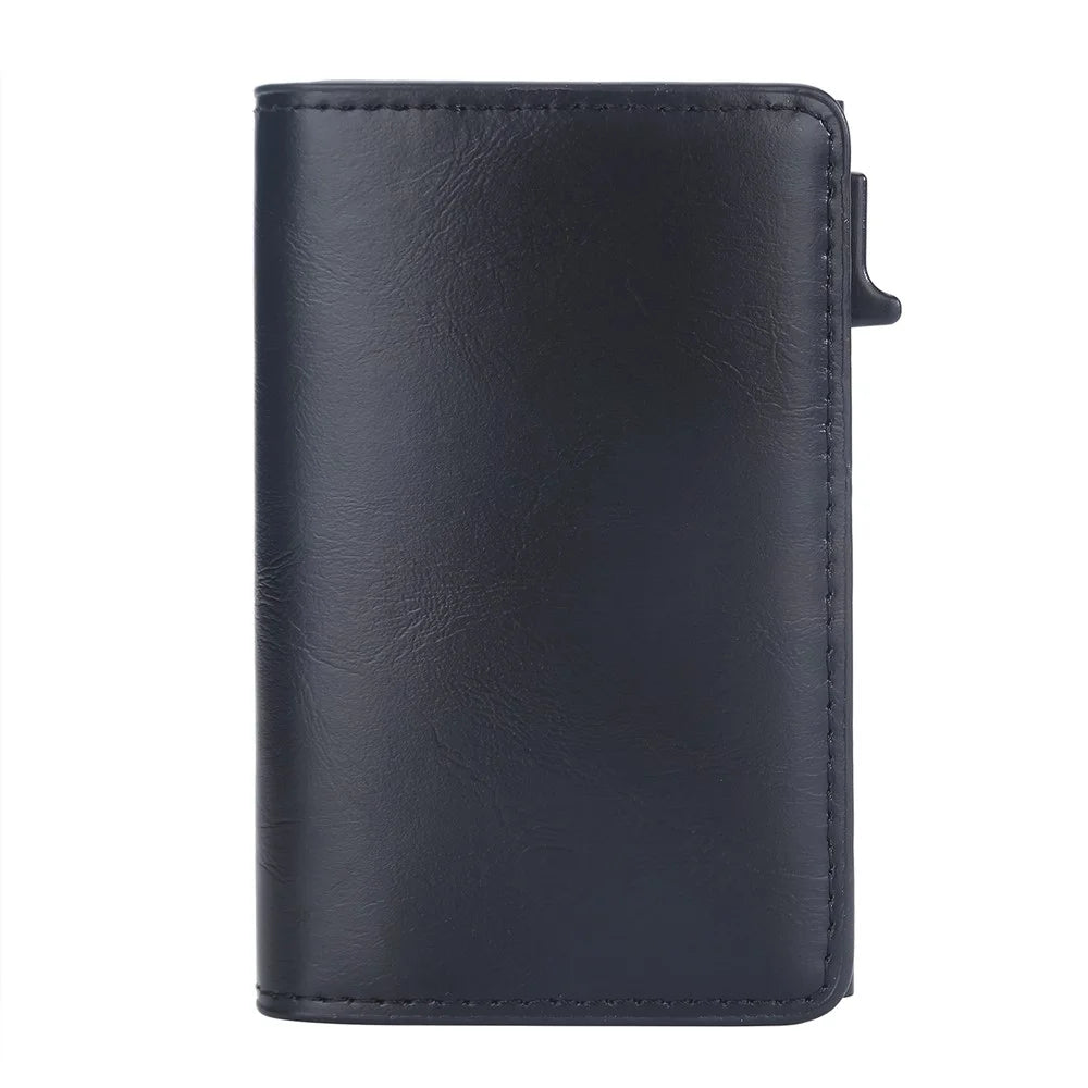 BAELLERRY K9197 RFID Blocking PU Leather Credit Cards Storage Bag with Side Push Buckle - Black - 2