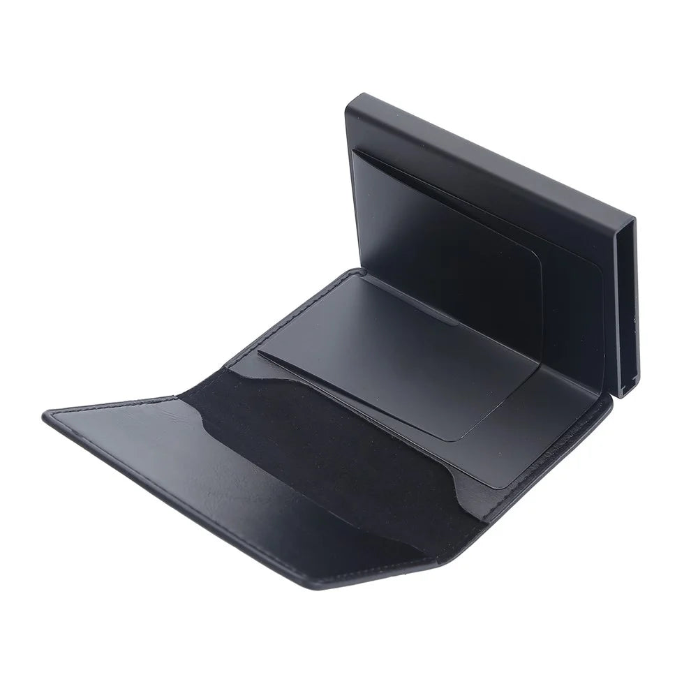 BAELLERRY K9197 RFID Blocking PU Leather Credit Cards Storage Bag with Side Push Buckle - Black - 6