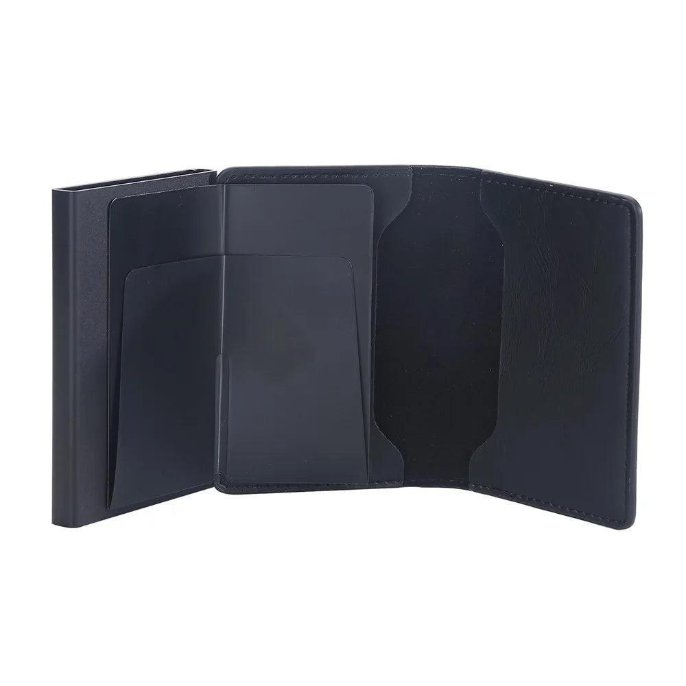 BAELLERRY K9197 RFID Blocking PU Leather Credit Cards Storage Bag with Side Push Buckle - Black - 7