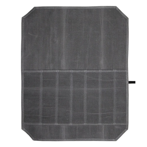 Waterproof Waxed Canvas Chef Knife Scissors Storage Pouch Roll Bag 7 Slots Carrying Case for Kitchen Knives Tools - Grey - 1