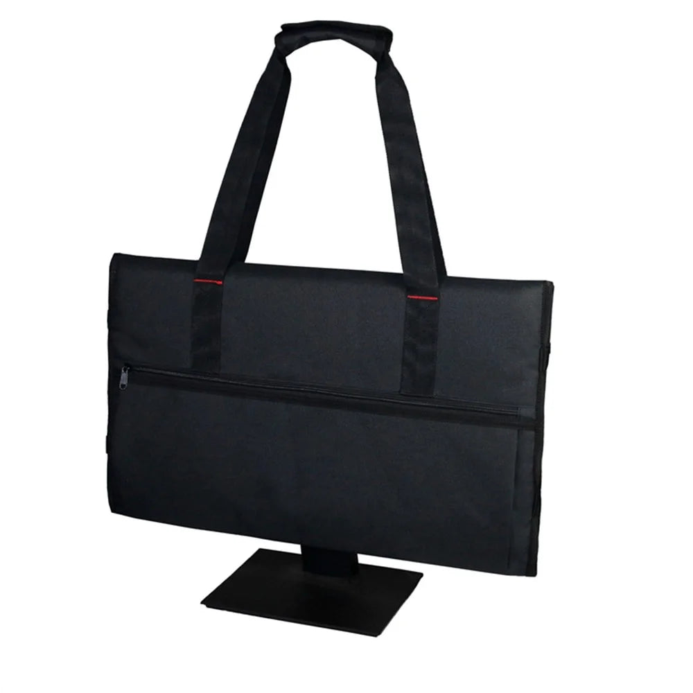 Travel Carrying Bag for Desktop Computer Monitor, Protective Storage Bag Monitor Dust Cover with Carry Handle - Black - 1