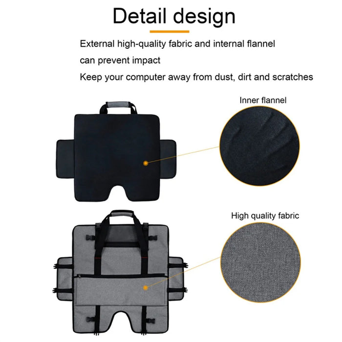 Travel Carrying Bag for Desktop Computer Monitor, Protective Storage Bag Monitor Dust Cover with Carry Handle - Black - 7
