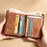 MANBANG 00877 Genuine Leather Tri-fold Wallet Classic Style RFID Blocking Card Pouch Billfold Coin Cash Money Purse - Yellowish-brown - 4