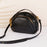 8897 Cowhide Leather Crossbody Shoulder Bag Zippered Pocket Handbag with Handle Strap for Women, Girls - Black - 3