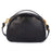 8897 Cowhide Leather Crossbody Shoulder Bag Zippered Pocket Handbag with Handle Strap for Women, Girls - Black - 4