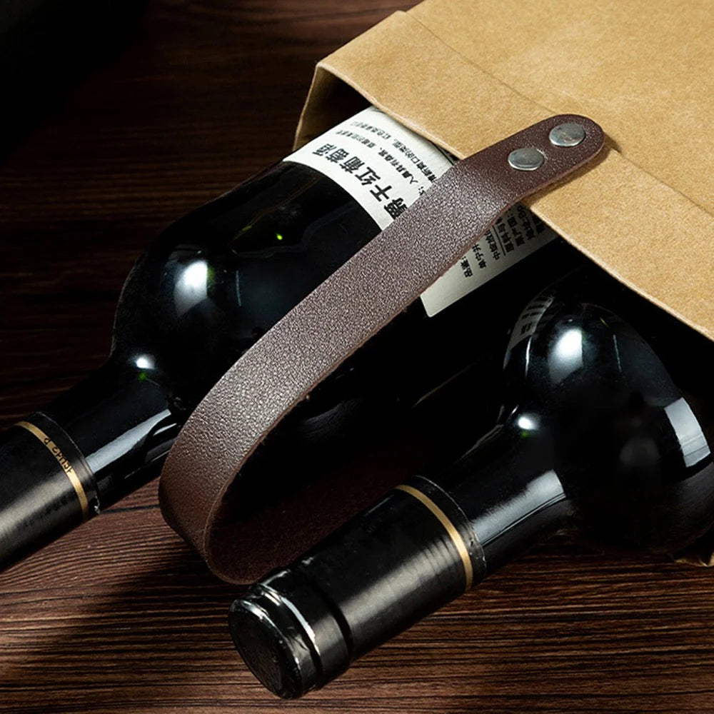 Reusable Premium Kraft Paper Wine Gift Bag with Handle, Wine Storage Bag for for Christmas Wedding Party - 2