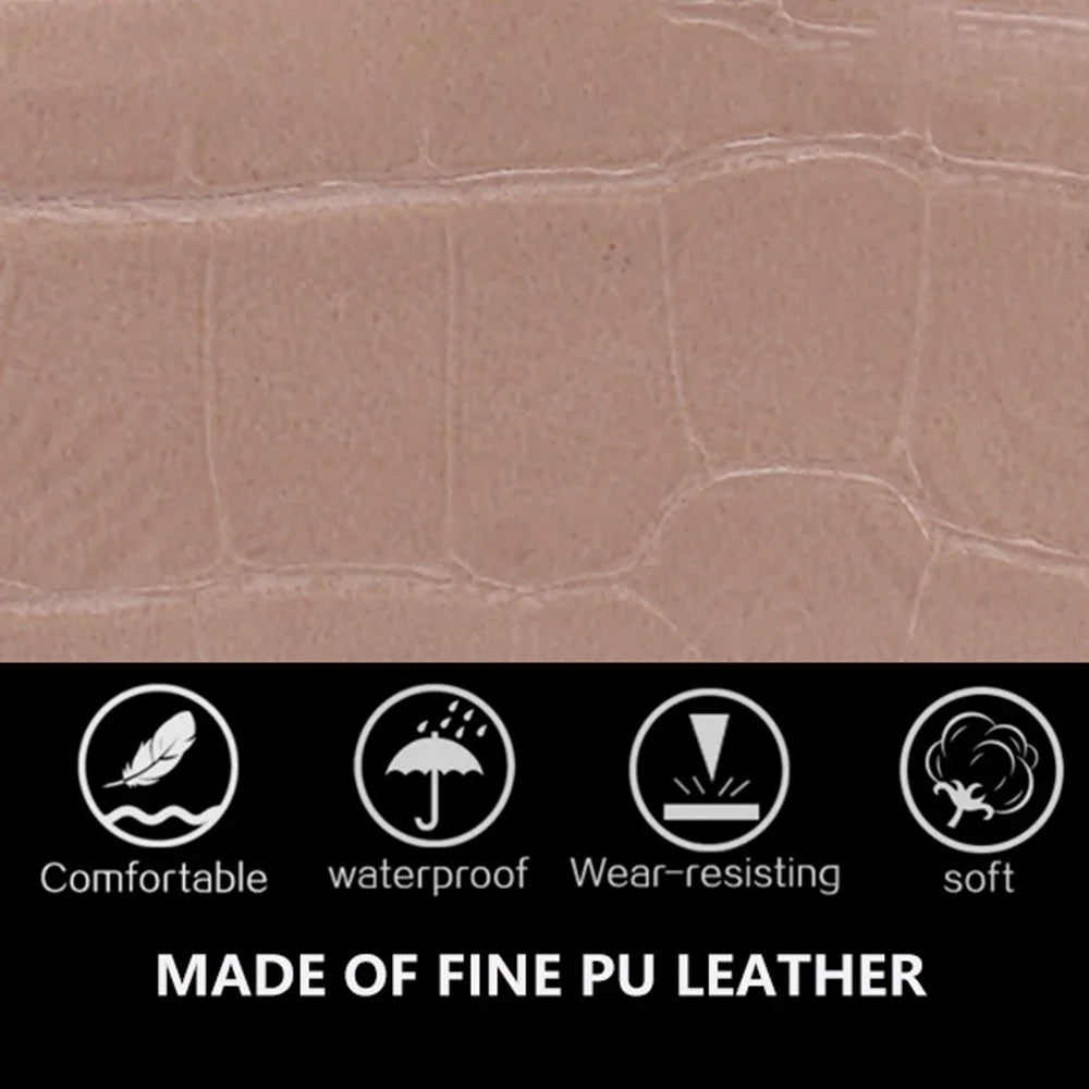 FFY FY19022-10 Stylish Stone Texture PU Leather Women Short Wallet Cards Cash Holder Purse - Black - 4