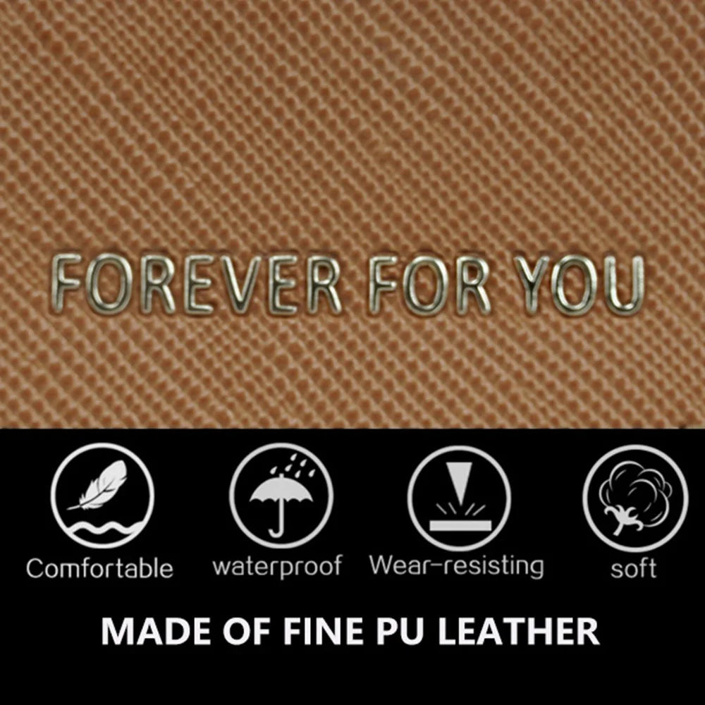FFY FY8003-23 Stylish PU Leather Women Folding Short Wallet Cards Cash Carrying Bag - Apricot - 4