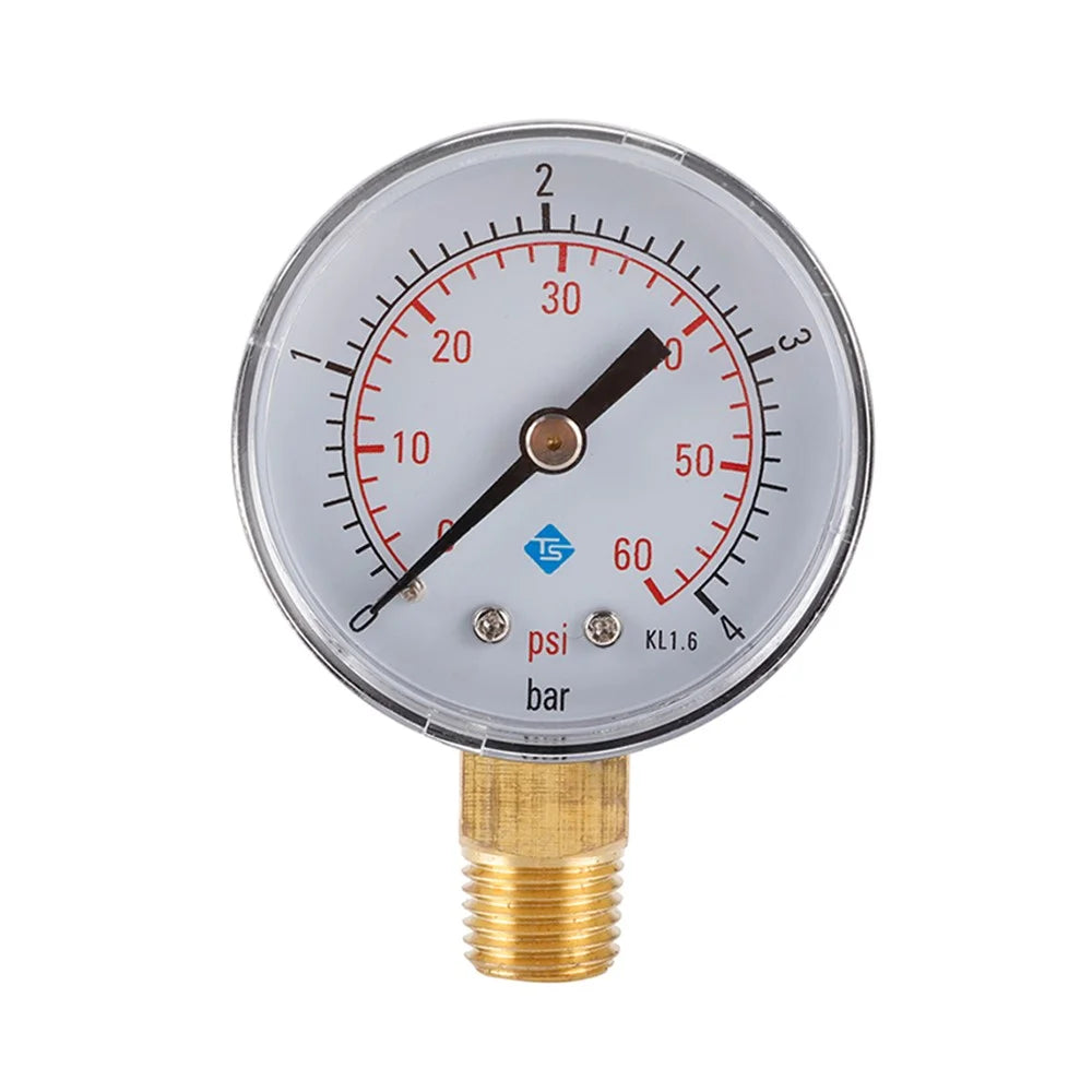 TS-50-4bar 50mm Manometer 0-60psi  /  0-4bar Dual Scale Water Pressure Dial 1 / 4 NPT Hydraulic Pressure Gauge - 1