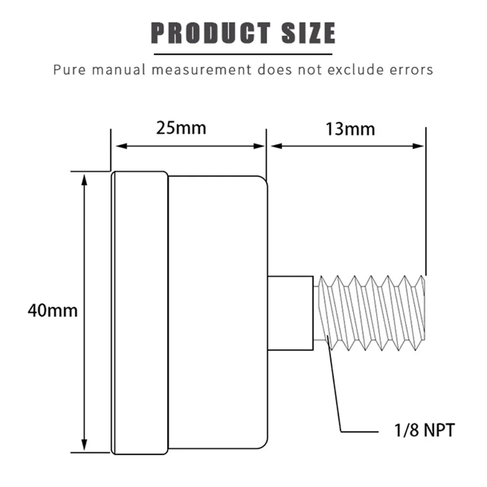 TS-Z51 Dual Scale Economic Pressure Gauge Water Pressure Gauge Stainless Steel 1 / 8'' NPT Lower Mount - 5