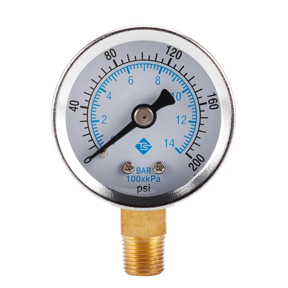 TS-40-14bar Water Oil Pressure Gauge 0-200 PSI Test Range Pressure Gauge Dual Scale Gas Pressure Gauge with 1 / 8'' NPT Bottom Mount - 1