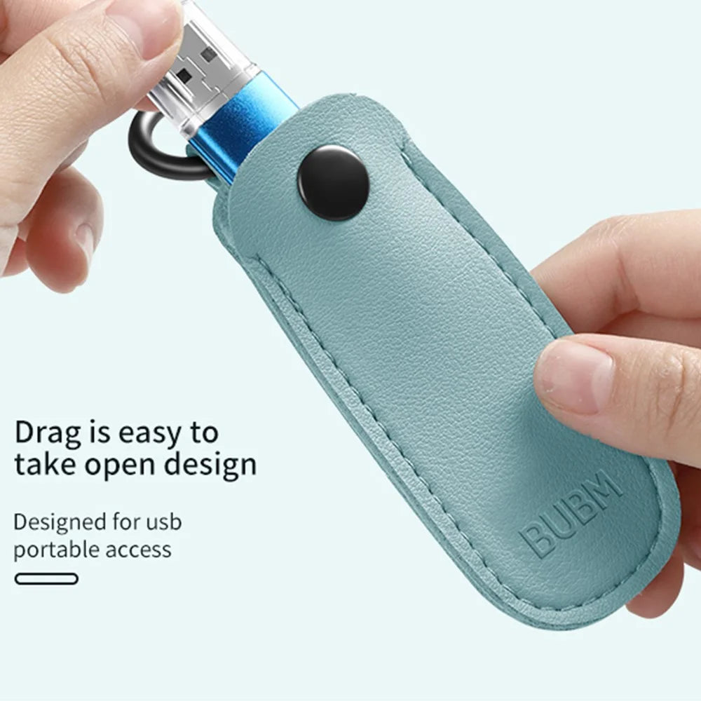 BUBM BM01238020 Cable Management Sleeve Data Cord Organizer Cover Bag Storage Pouch for Key, Smart Bluetooth-compatible Finder and Small Items - Water Blue - 5