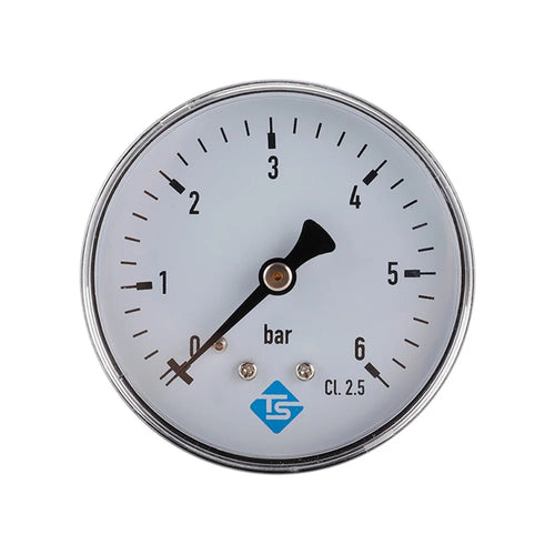 TS-60-6bar High Precision 60mm Large Dial Pressure Gauge 0-6 Bar Water / Gas / Air Pressure Measurement Tool with 1 / 4'' NPT Bottom Mount - 1