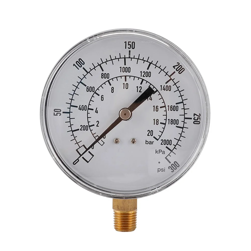 TS-Y90 90mm Large Dial Oil Gas Pressure Gauge 0-300 PSI / 0-2000 KPA / 0-20 Bar Water Pressure Gauge - 1
