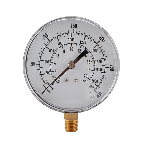 TS-Y90 90mm Large Dial Oil Gas Pressure Gauge 0-300 PSI / 0-2000 KPA / 0-20 Bar Water Pressure Gauge - 1