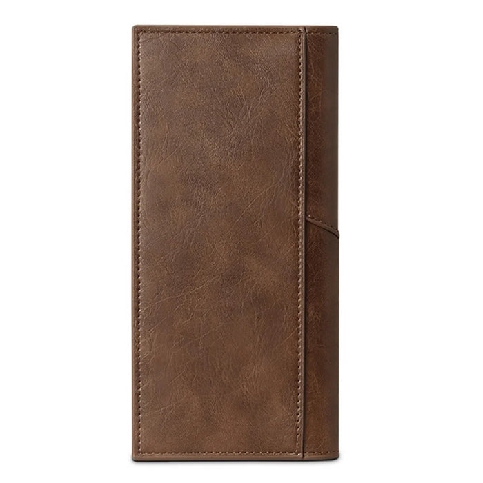 SUNICETY RFID Blocking PU Leather Ultra-thin Bi-fold Men Long Wallet Cards Cash Holder Bag - Coffee - 2