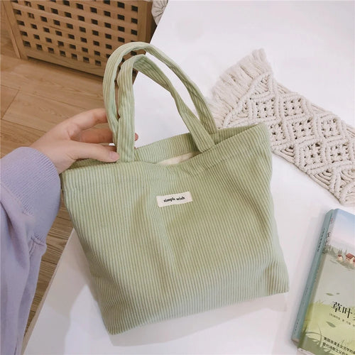 169 Handbag Makeup Storage Pouch Soft Corduroy Toiletries Organizer Cosmetic Storage Bag for Women and Teen Girls - Green - 1