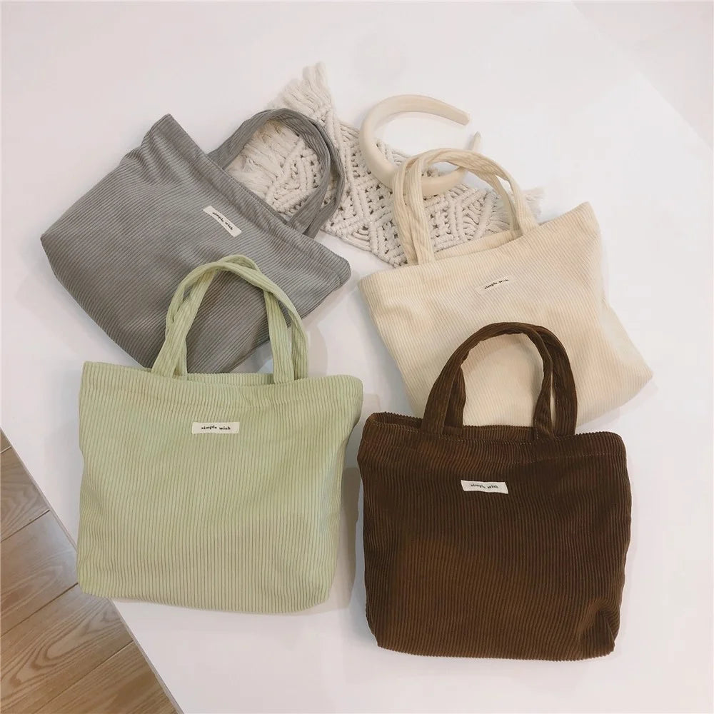 169 Handbag Makeup Storage Pouch Soft Corduroy Toiletries Organizer Cosmetic Storage Bag for Women and Teen Girls - Green - 5