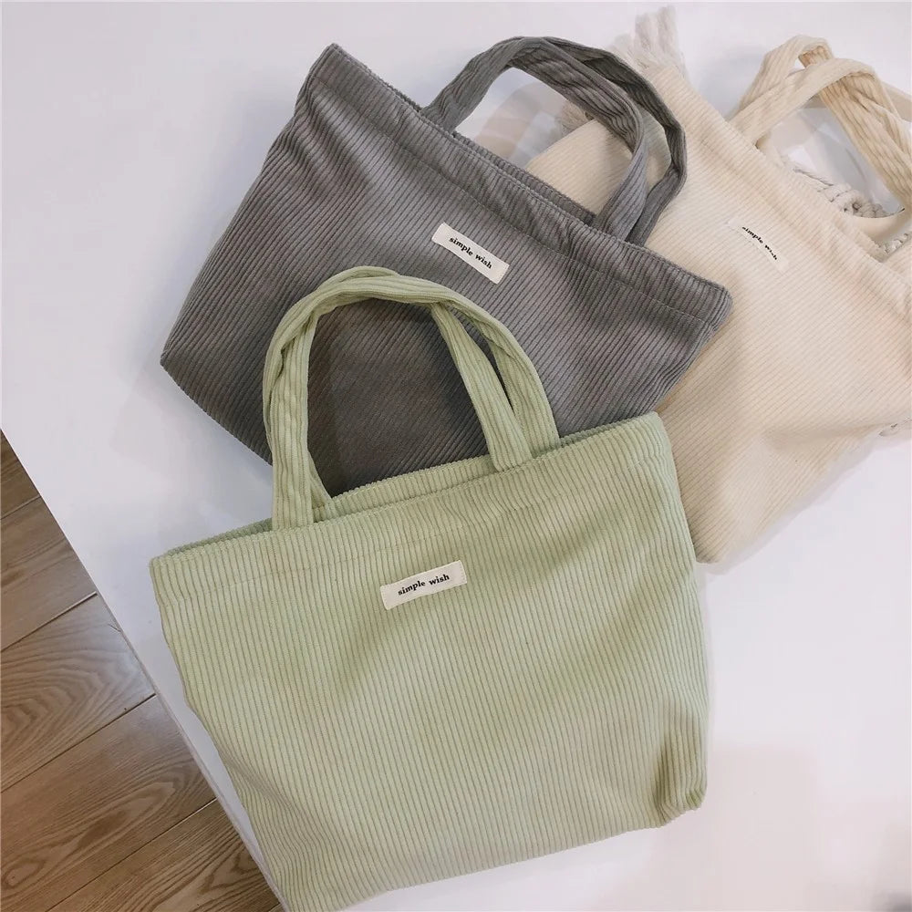 169 Handbag Makeup Storage Pouch Soft Corduroy Toiletries Organizer Cosmetic Storage Bag for Women and Teen Girls - Green - 7
