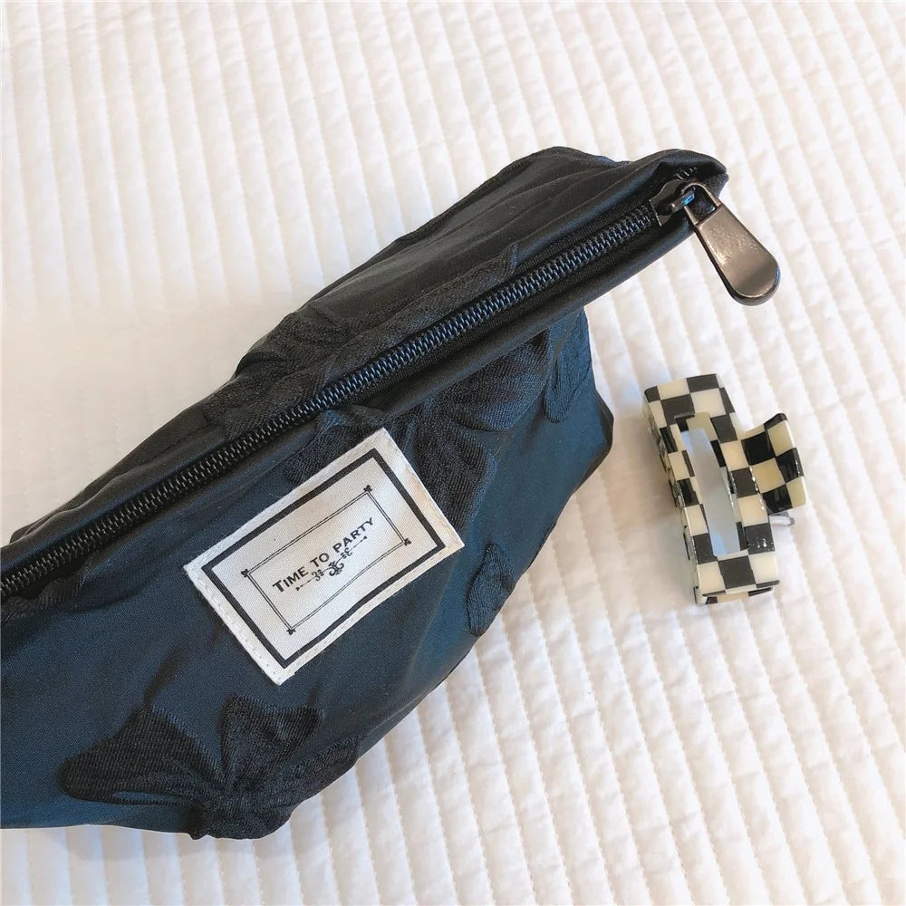 87 Large Canvas Toiletries Women Teen Girls Makeup Storage Pouch Wear-resistant Cosmetic Organizer Travel Bag - Black - 4