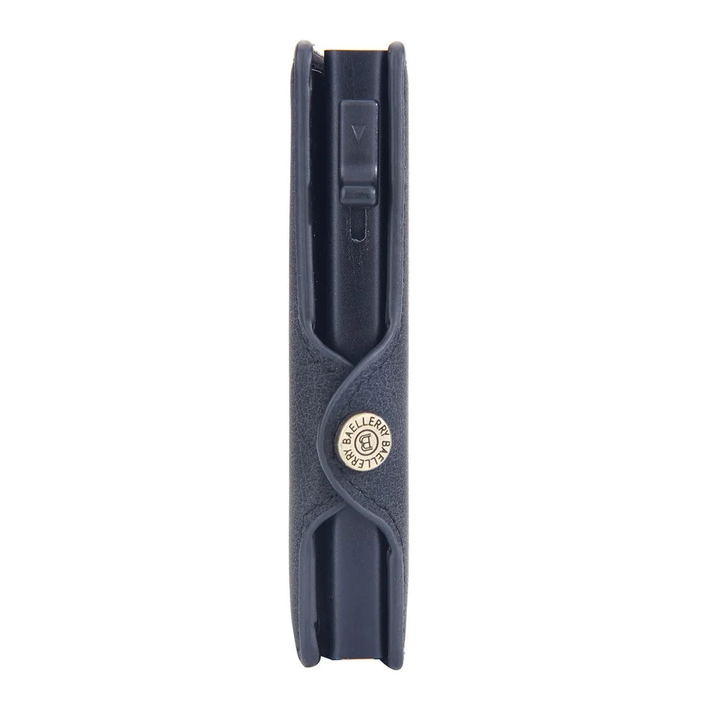 BAELLERRY K9296 Side Push Button Design RFID Blocking Card Holder Retro PU Leather + Aluminum Alloy Men Credit Card Carrying Bag - Black - 5