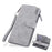 BAELLERRY S1070 Frosted PU Leather Men Long Wallet Zipper Pocket Cards Cash Holder Clutch Bag with Wrist Strap - Grey - 1