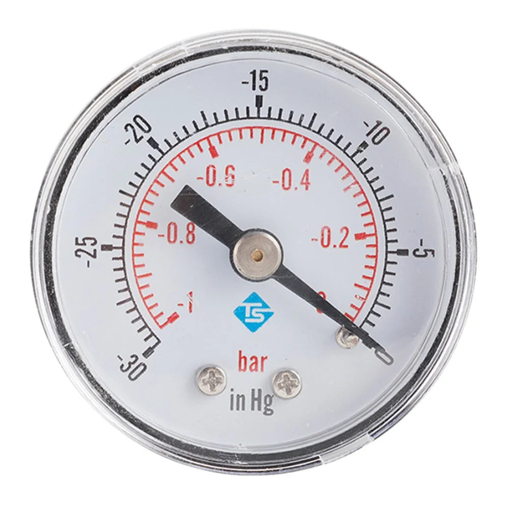 TS-YZ40Z8-30inhg High Precision Water Pressure Gauge Vacuum Gas Oil Pressure Gauge with Dual Scale -30-0 inHg  /  -1-0 Bar - 1