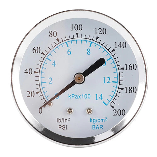 TS-Y60Z8-14kg / cm2 60mm Dial Gas Pressure Gauge Stainless Steel Dual Scale Oil Water Pressure Gauge with 1 / 8'' NPT Mount - 1
