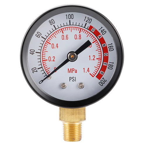 TS-Y50-1.4mpa Dial Dual Scale Water Oil Water Pressure Gauge Stainless Steel Gas Pressure Gauge with Dual Scale - 1